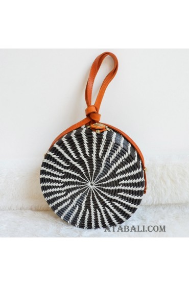 coloring rattan circle sling leather bags zebra motive
